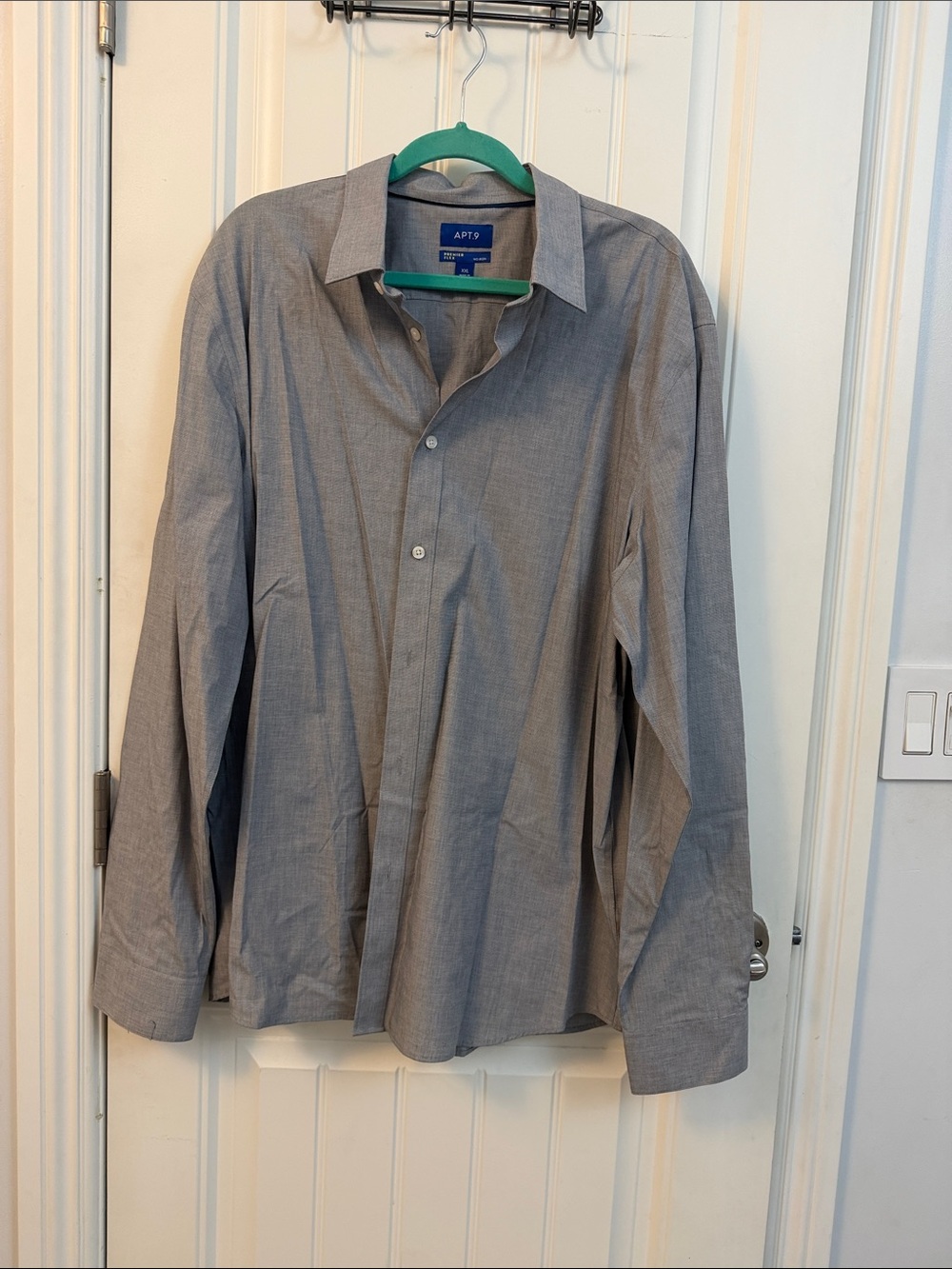 Apt. 9 Men's Light Gray Button-Up Dress Shirt XXL